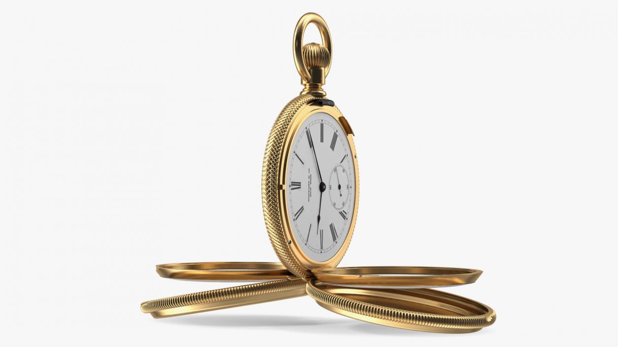 3D model Gold Tiffany Pocket Watch Open