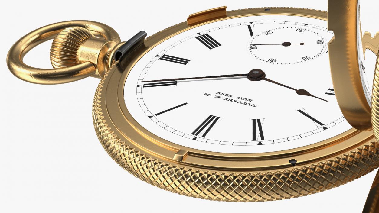 3D model Gold Tiffany Pocket Watch Open