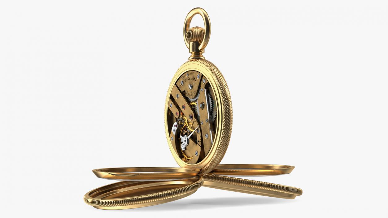 3D model Gold Tiffany Pocket Watch Open