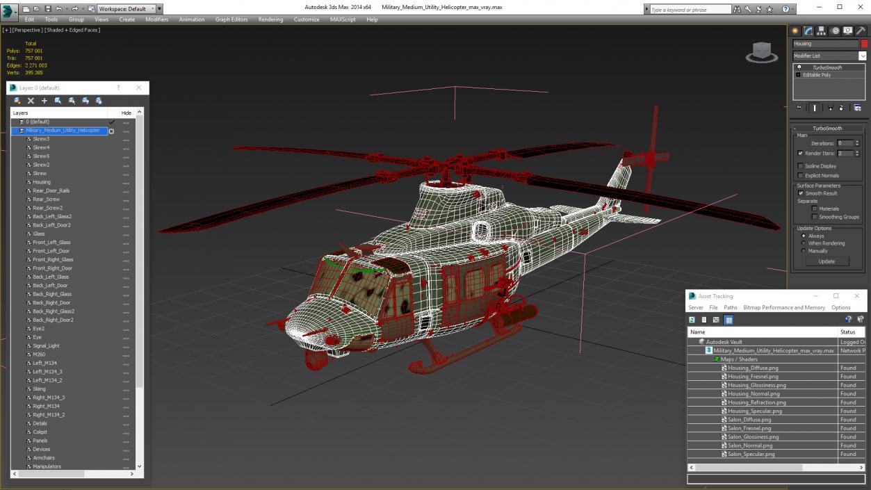 Military Medium Utility Helicopter 3D model