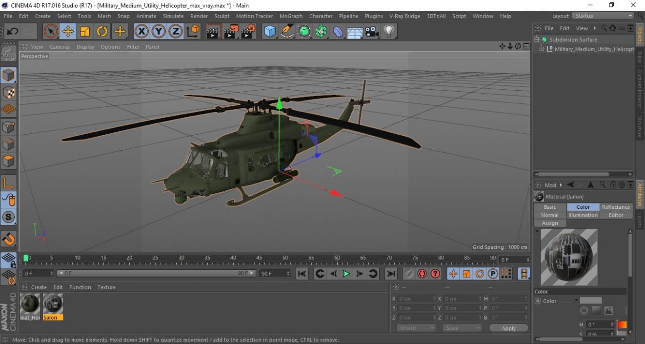 Military Medium Utility Helicopter 3D model