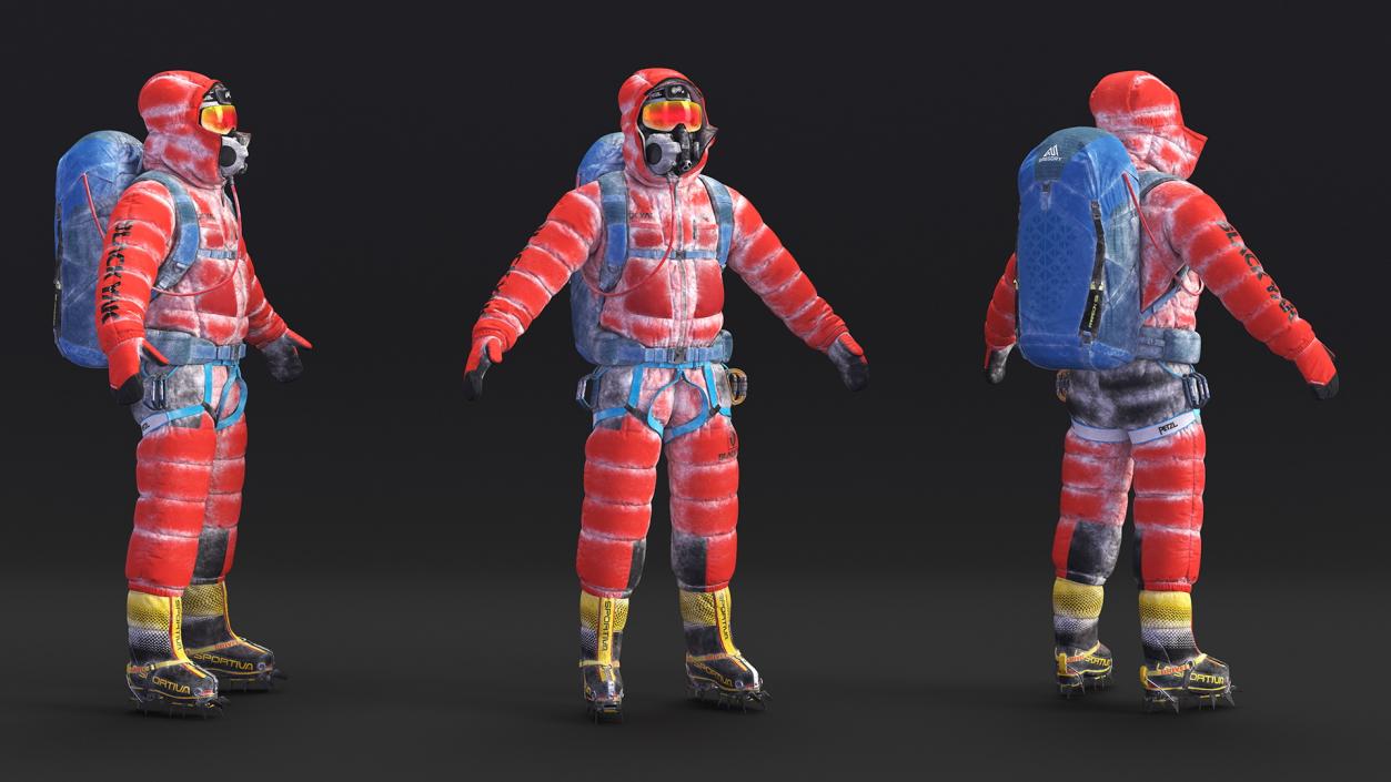 3D Everest Climber in a Snow-Covered Suit model