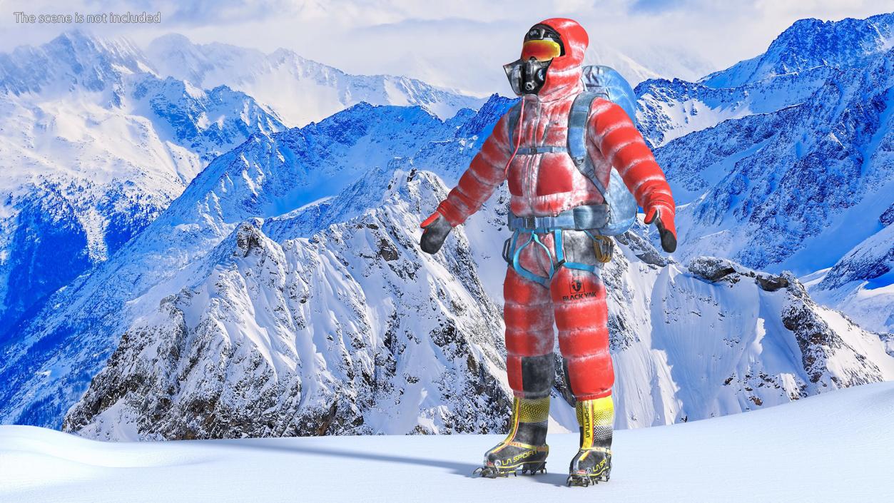 3D Everest Climber in a Snow-Covered Suit model