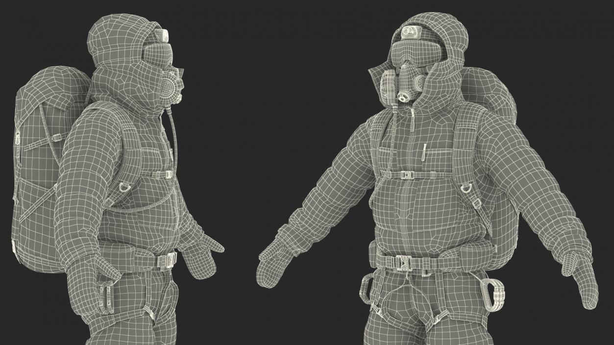 3D Everest Climber in a Snow-Covered Suit model