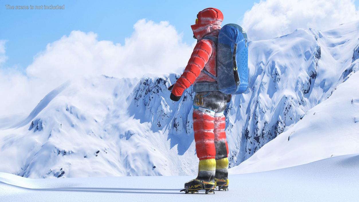 3D Everest Climber in a Snow-Covered Suit model