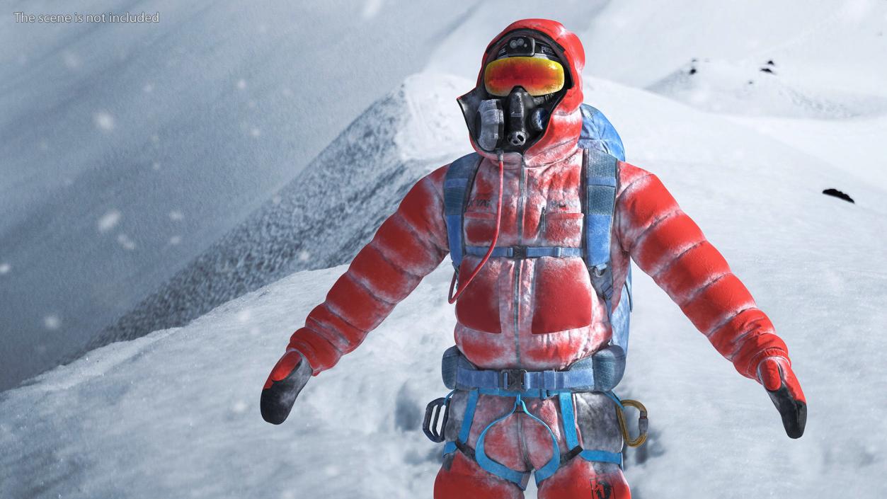 3D Everest Climber in a Snow-Covered Suit model