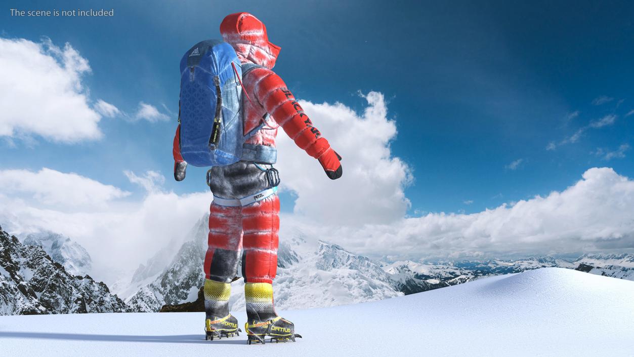 3D Everest Climber in a Snow-Covered Suit model