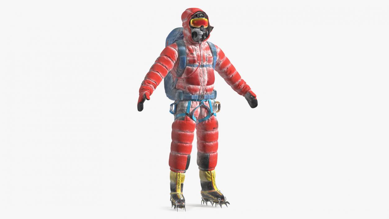 3D Everest Climber in a Snow-Covered Suit model