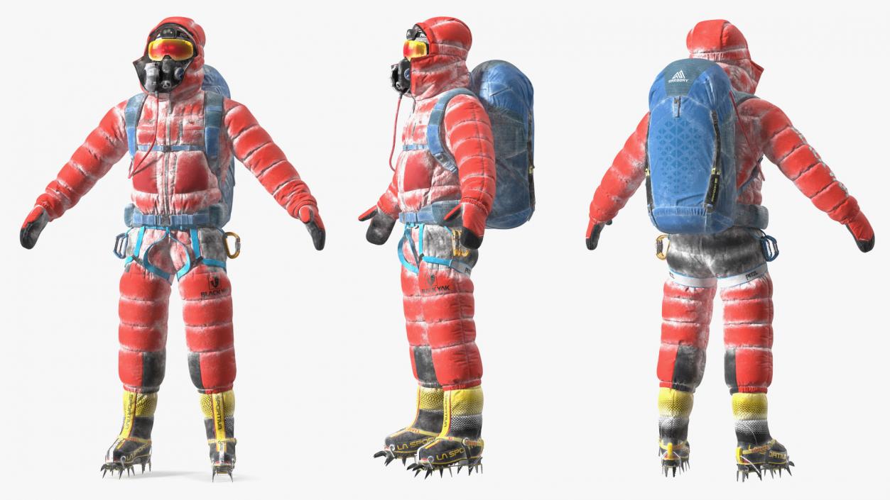 3D Everest Climber in a Snow-Covered Suit model