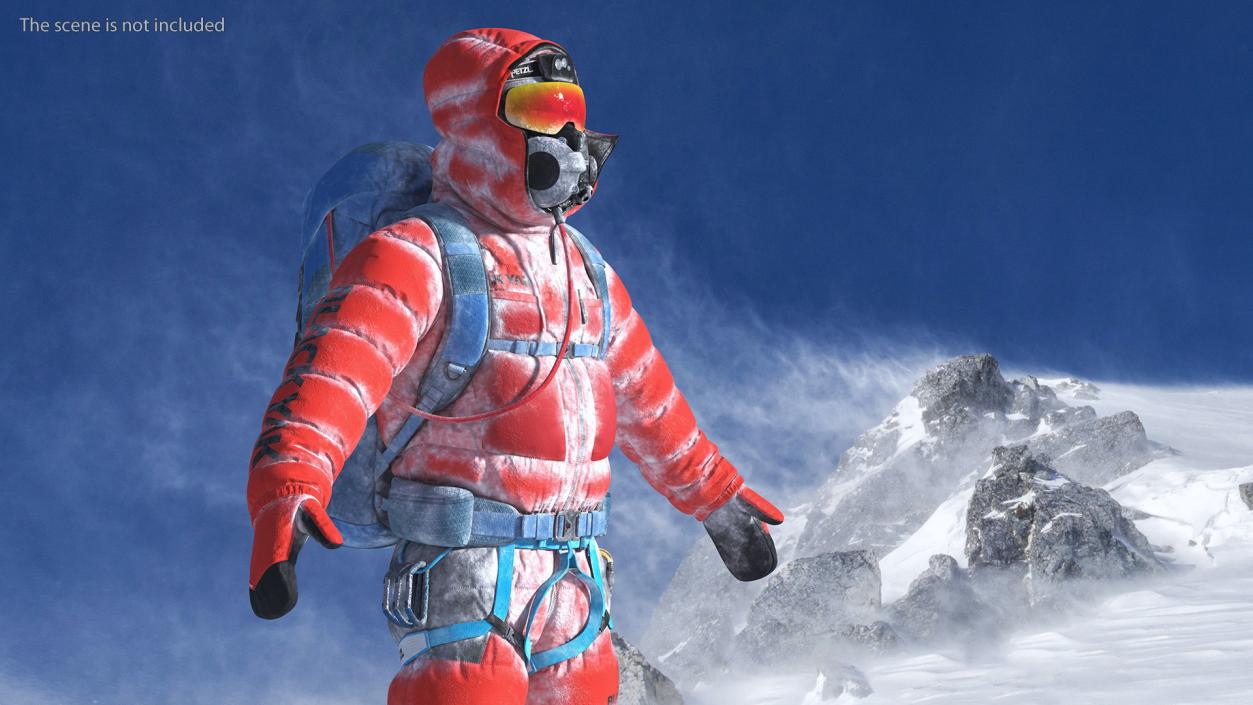 3D Everest Climber in a Snow-Covered Suit model