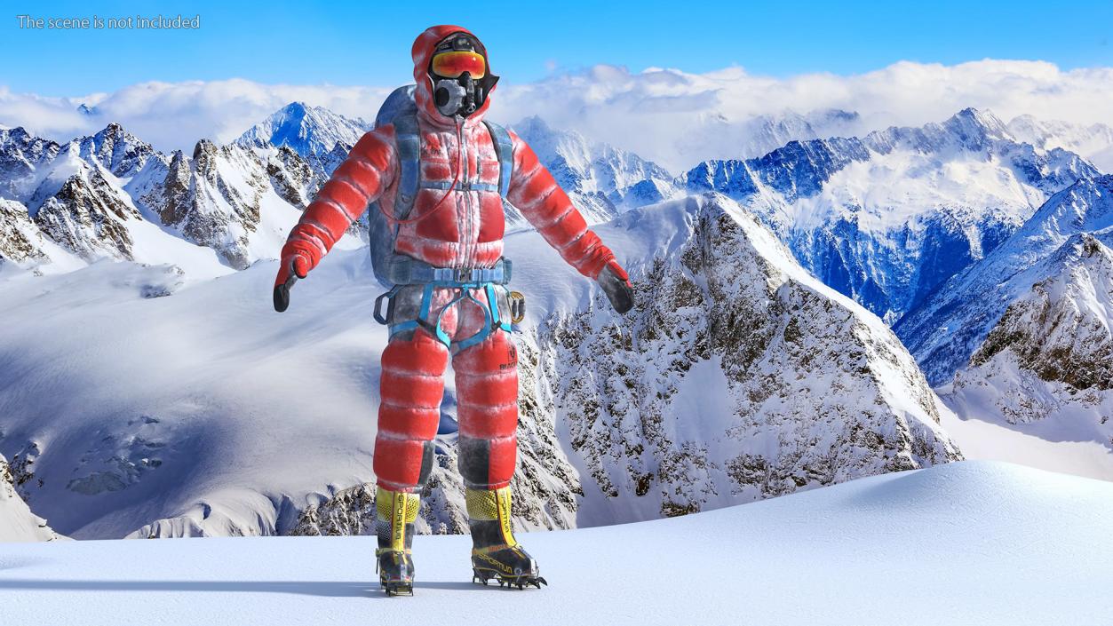 3D Everest Climber in a Snow-Covered Suit model