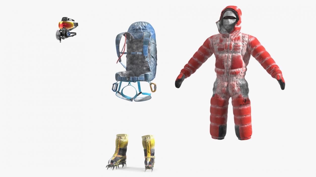 3D Everest Climber in a Snow-Covered Suit model