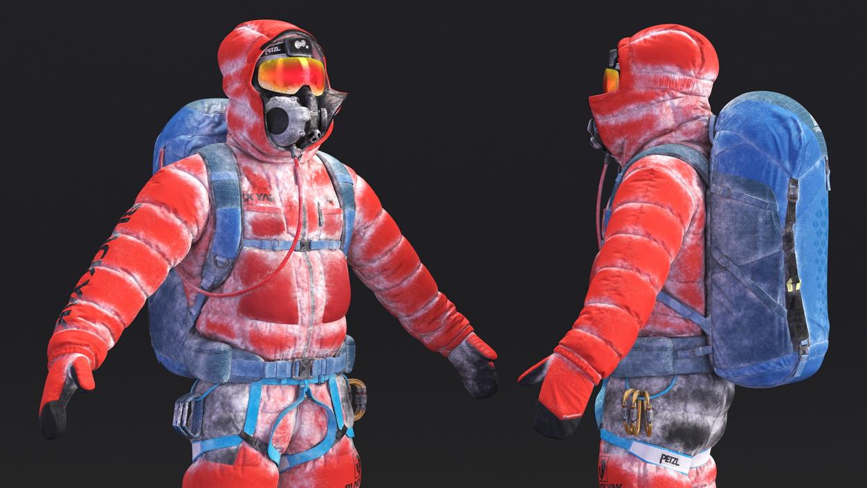 3D Everest Climber in a Snow-Covered Suit model