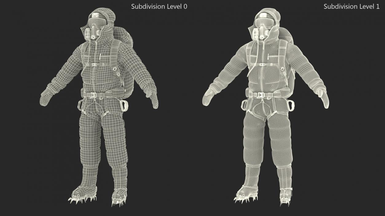 3D Everest Climber in a Snow-Covered Suit model