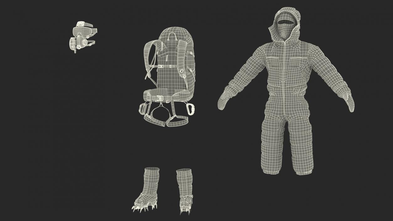 3D Everest Climber in a Snow-Covered Suit model