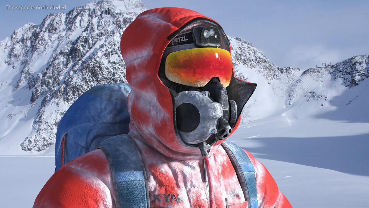 3D Everest Climber in a Snow-Covered Suit model