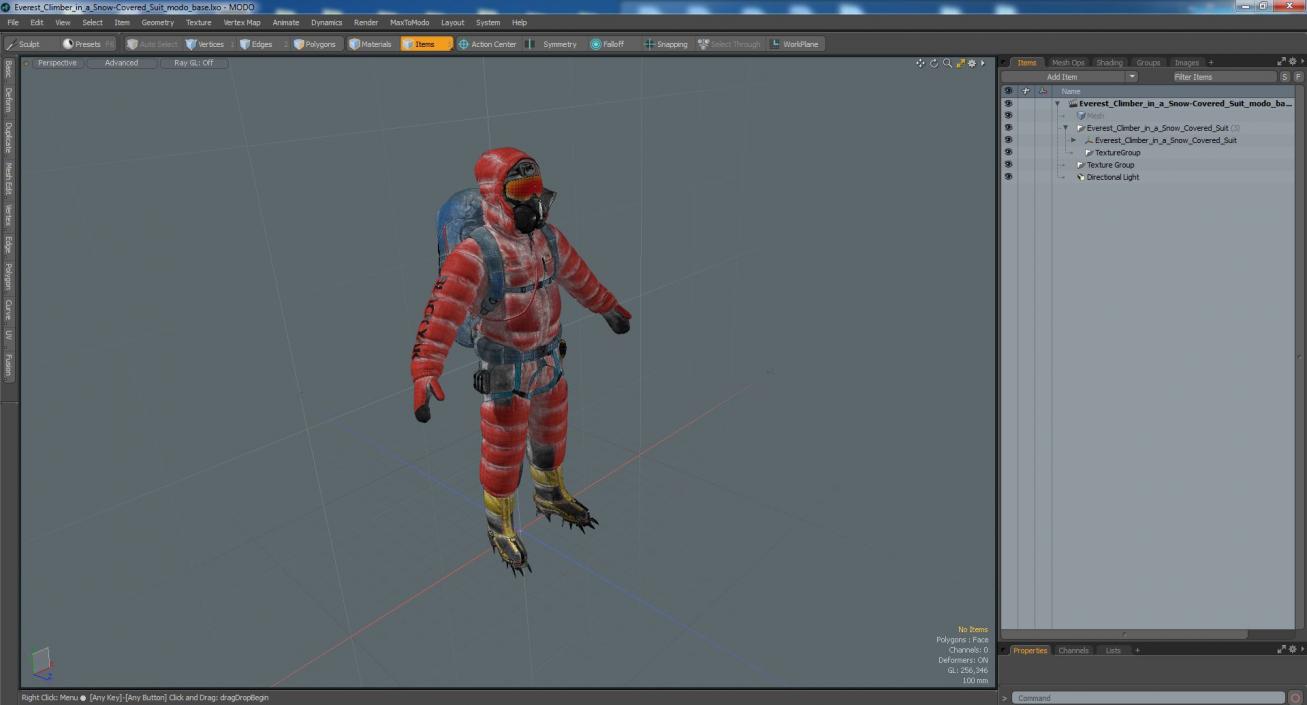 3D Everest Climber in a Snow-Covered Suit model