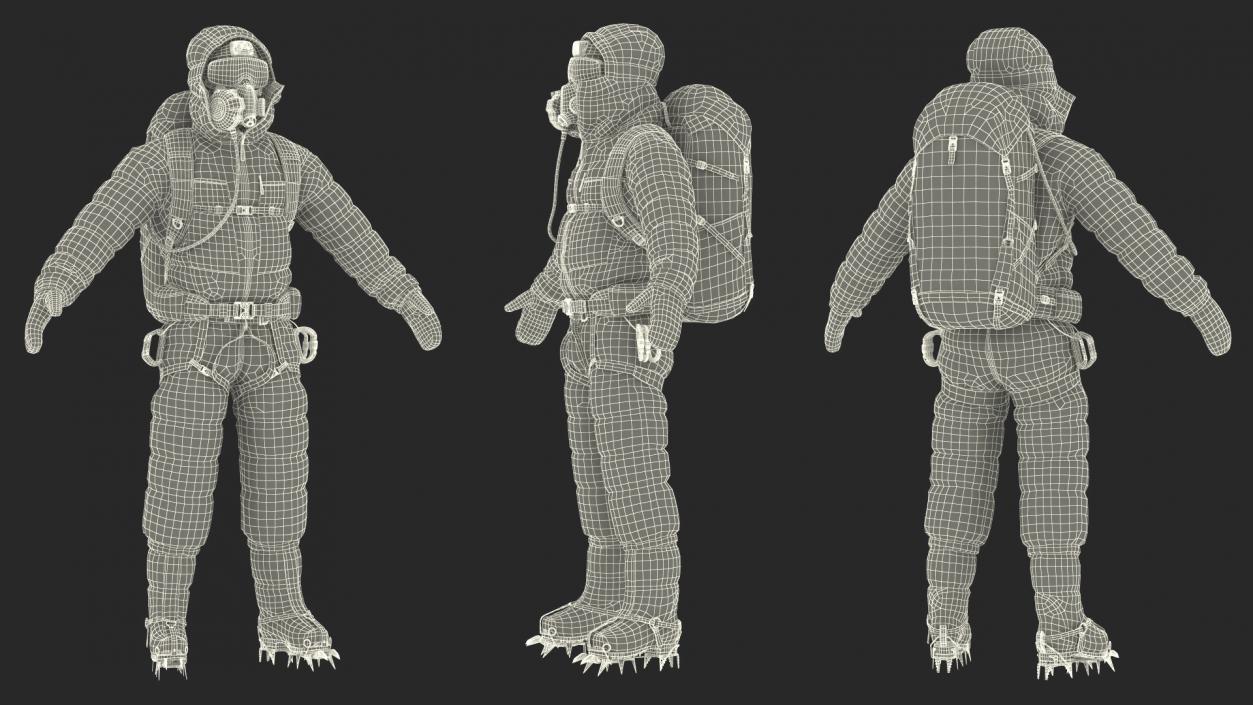 3D Everest Climber in a Snow-Covered Suit model