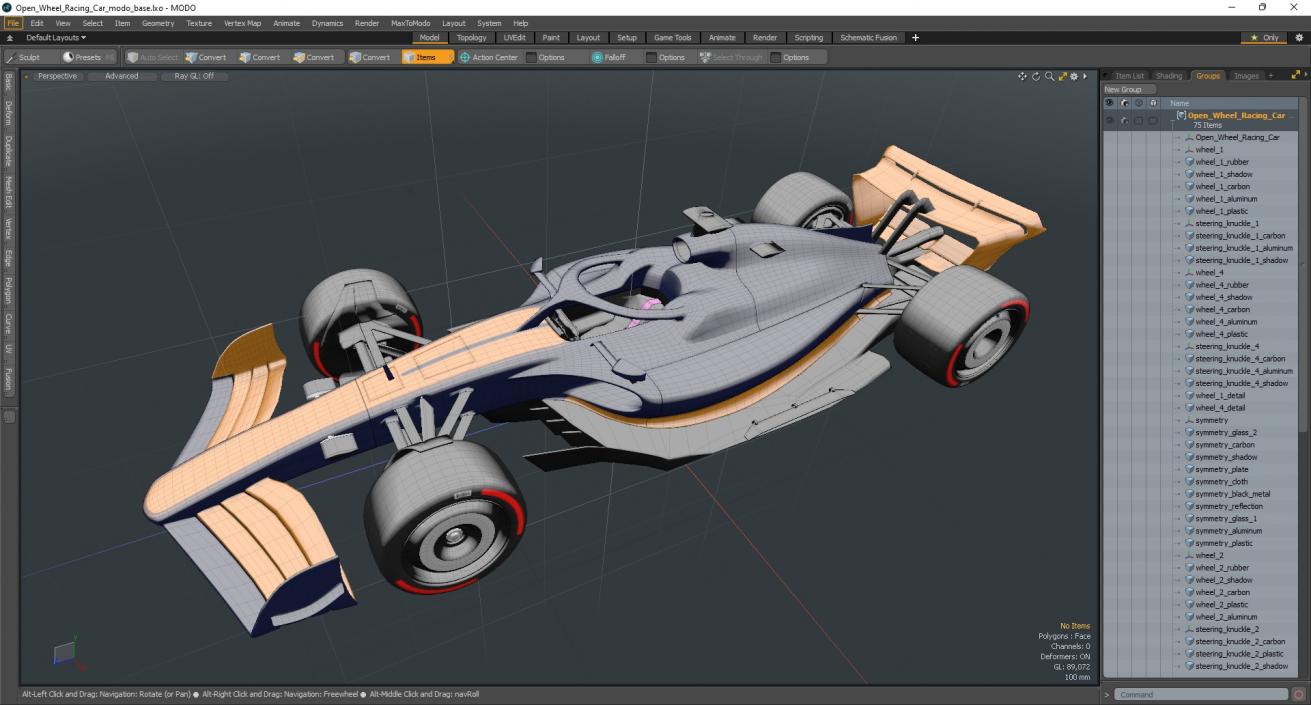 3D Open Wheel Racing Car