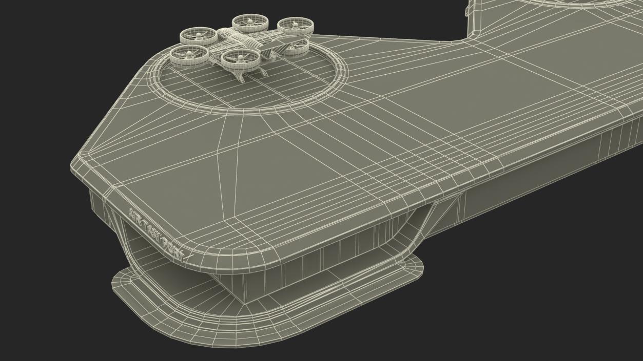 3D model Drone Port with Passenger Aircrafts