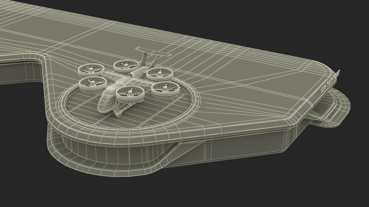 3D model Drone Port with Passenger Aircrafts