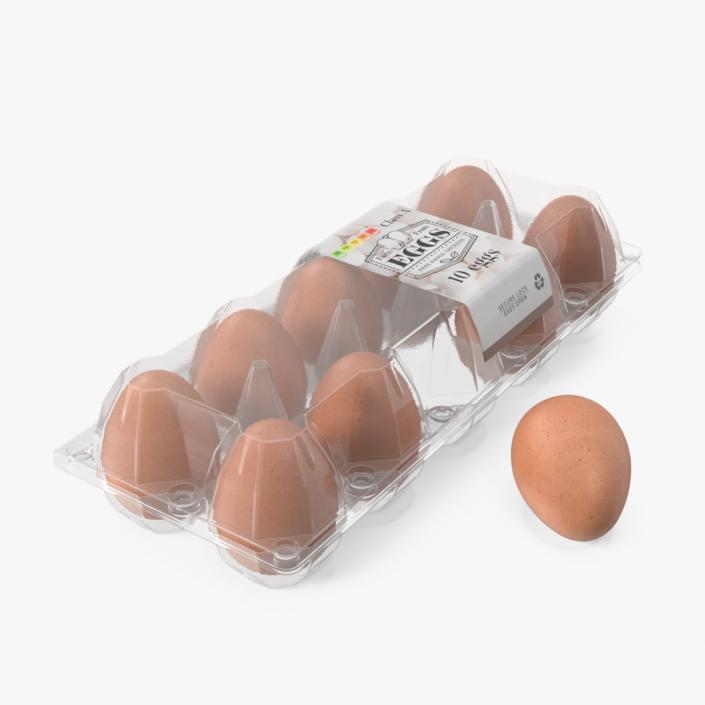 3D model Egg Plastic Packaging with Ten Eggs