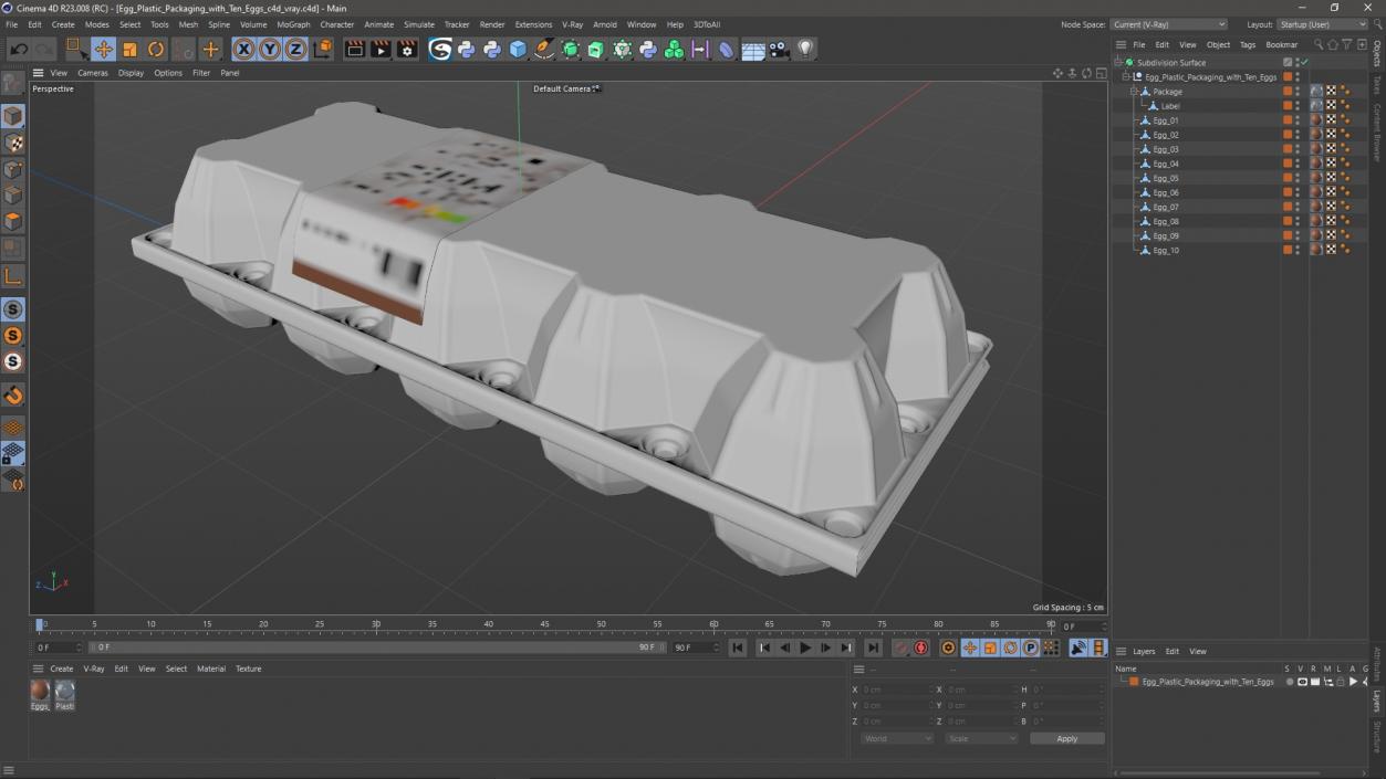 3D model Egg Plastic Packaging with Ten Eggs