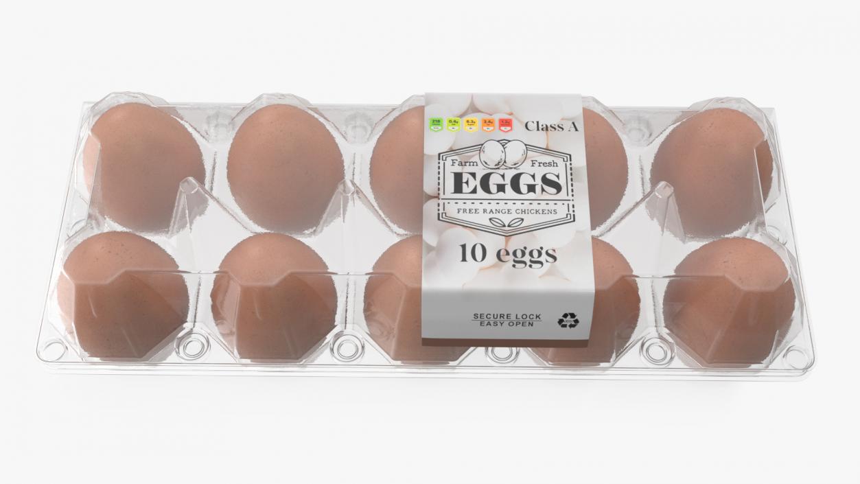 3D model Egg Plastic Packaging with Ten Eggs