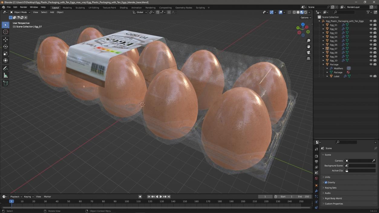 3D model Egg Plastic Packaging with Ten Eggs