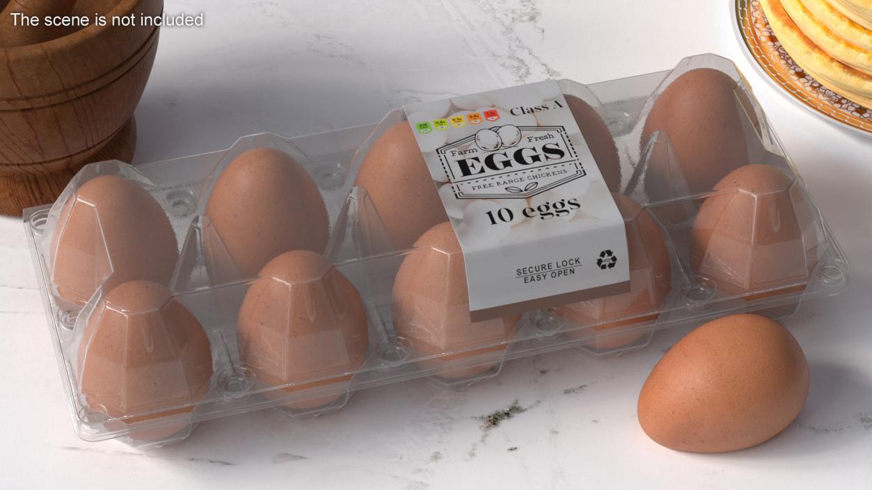 3D model Egg Plastic Packaging with Ten Eggs