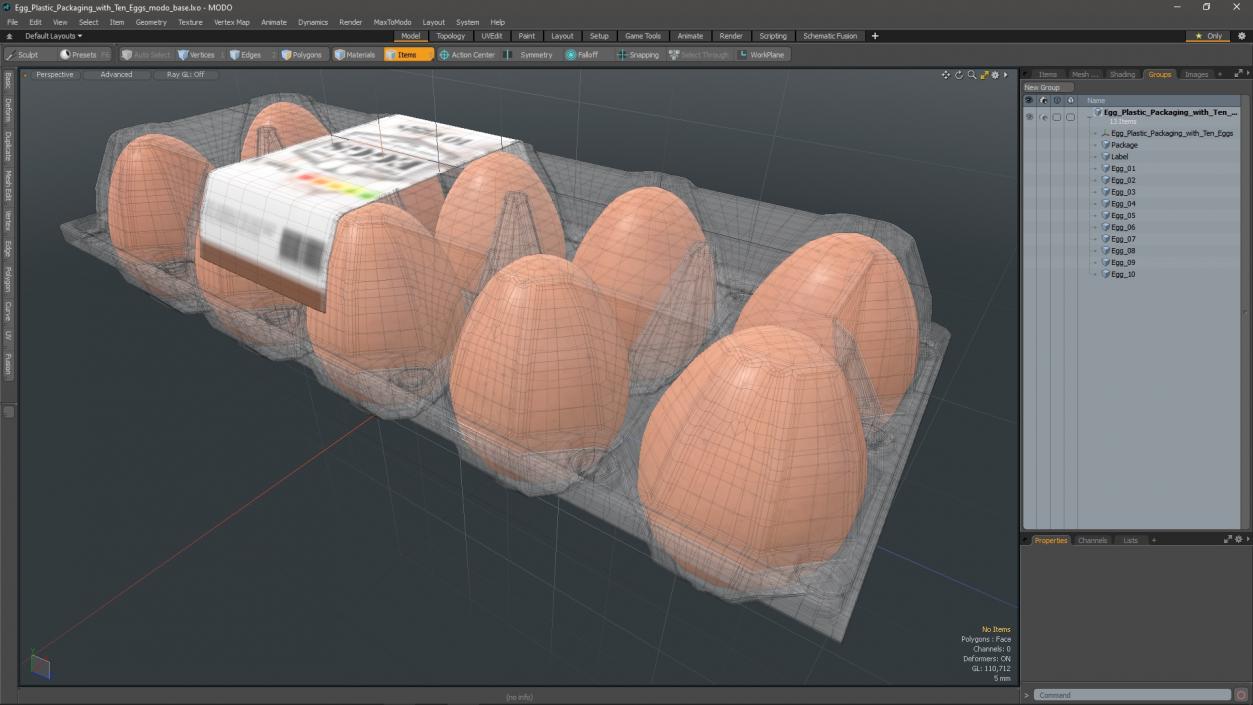 3D model Egg Plastic Packaging with Ten Eggs