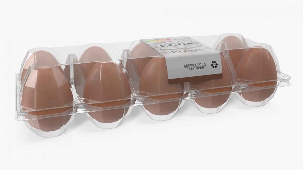 3D model Egg Plastic Packaging with Ten Eggs