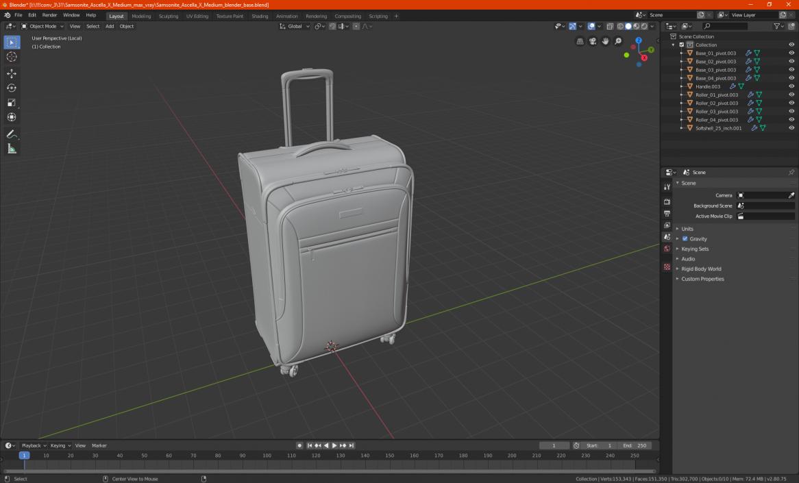 3D Samsonite Ascella X Medium