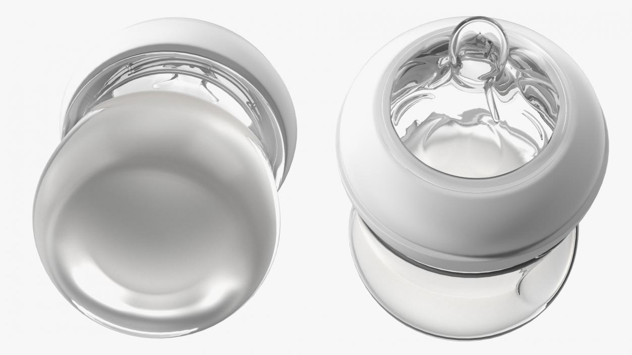 Baby Bottle with Milk and Nipple 3D