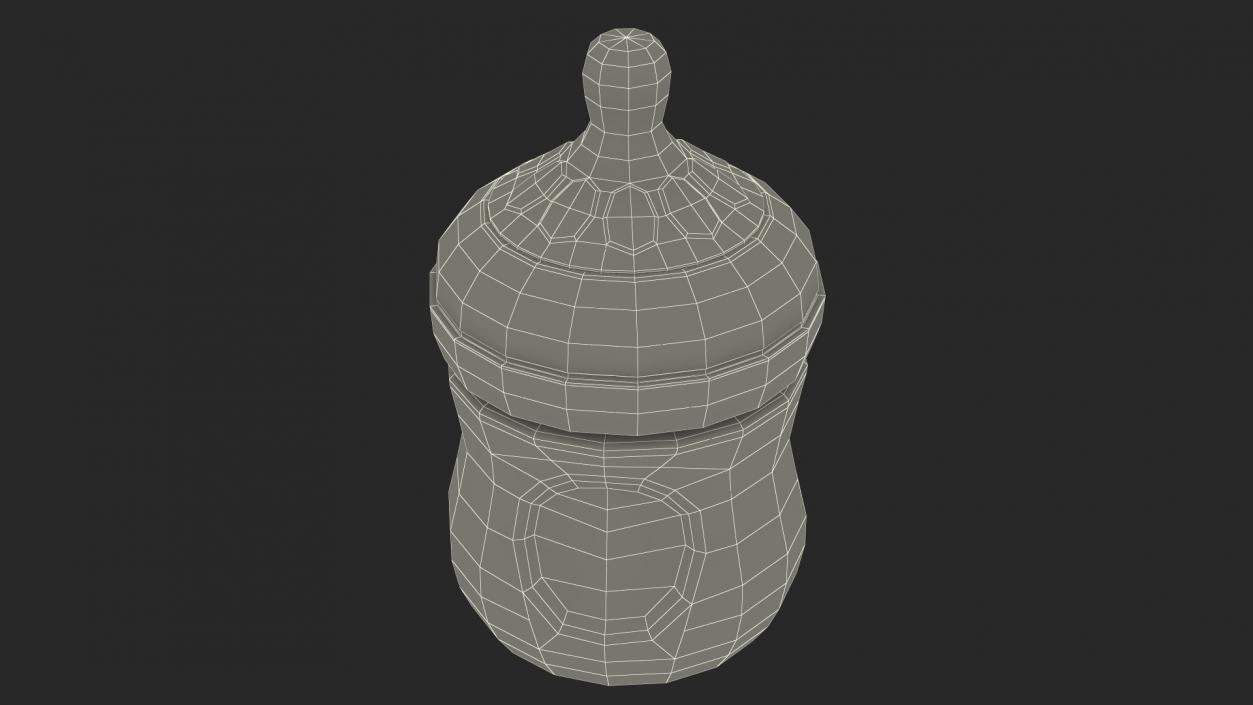 Baby Bottle with Milk and Nipple 3D