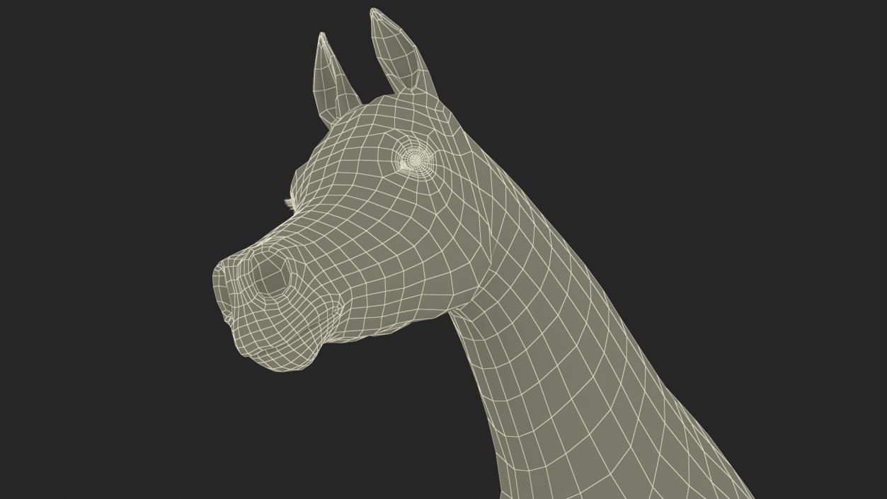 3D Galloping Arabian Horse Black Fur model