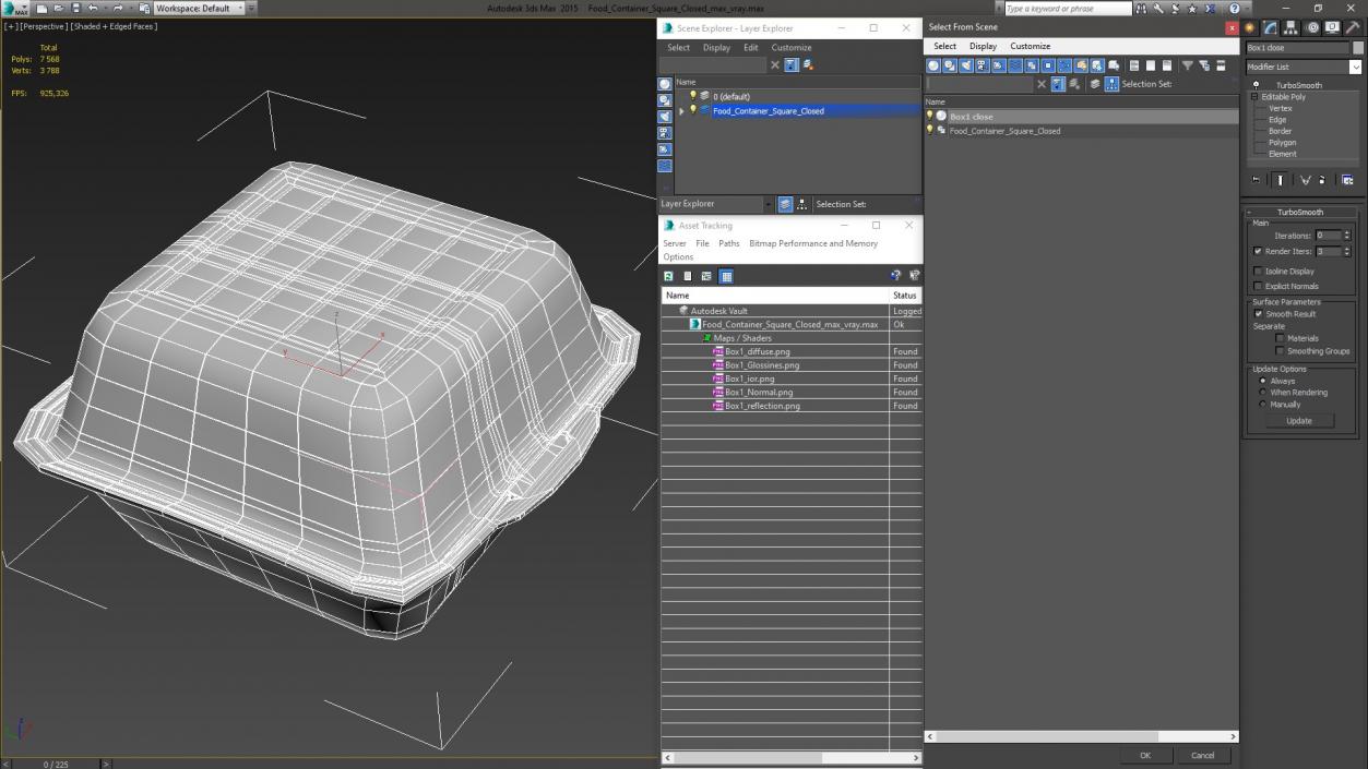 3D Food Container Square Closed model