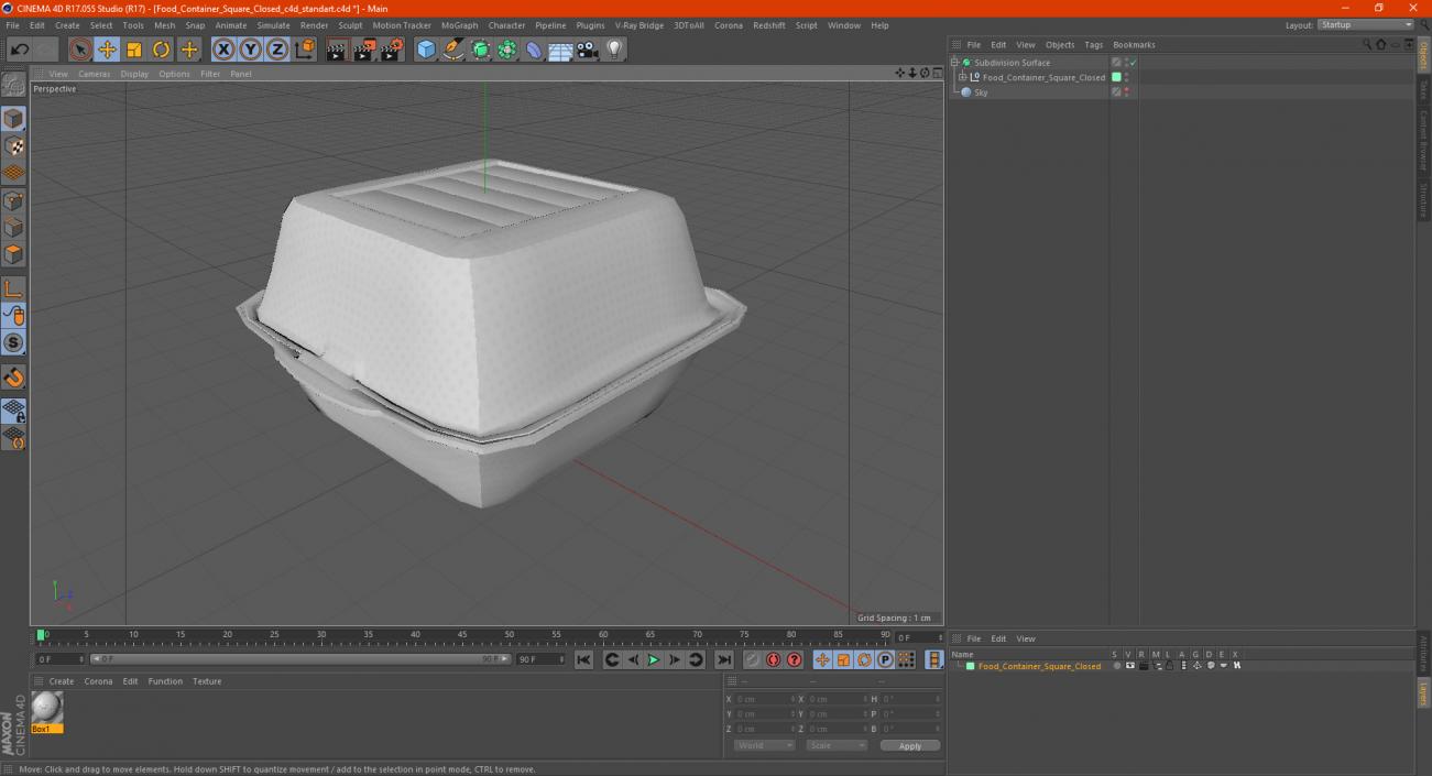 3D Food Container Square Closed model