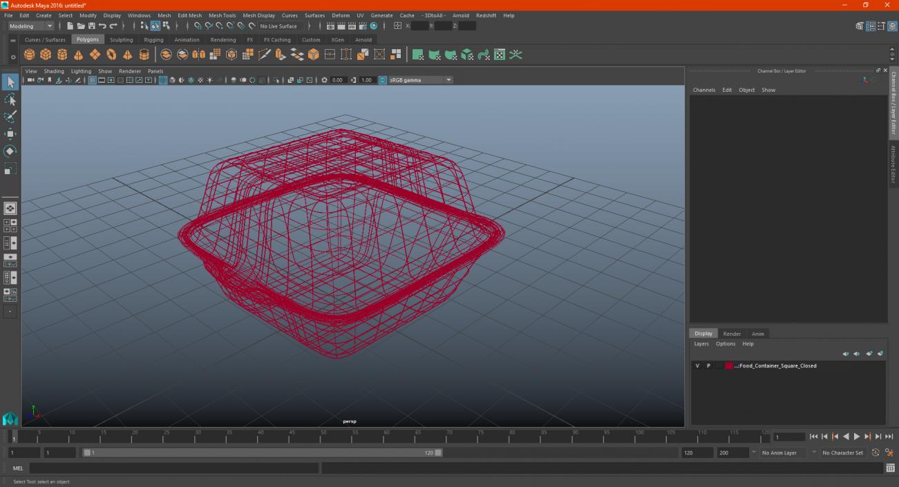 3D Food Container Square Closed model