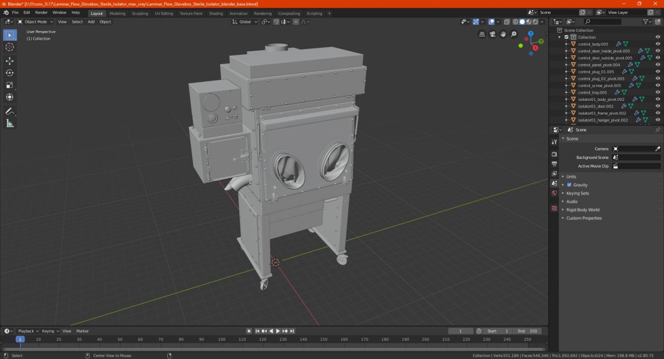 3D Laminar Flow Glovebox Sterile Isolator model