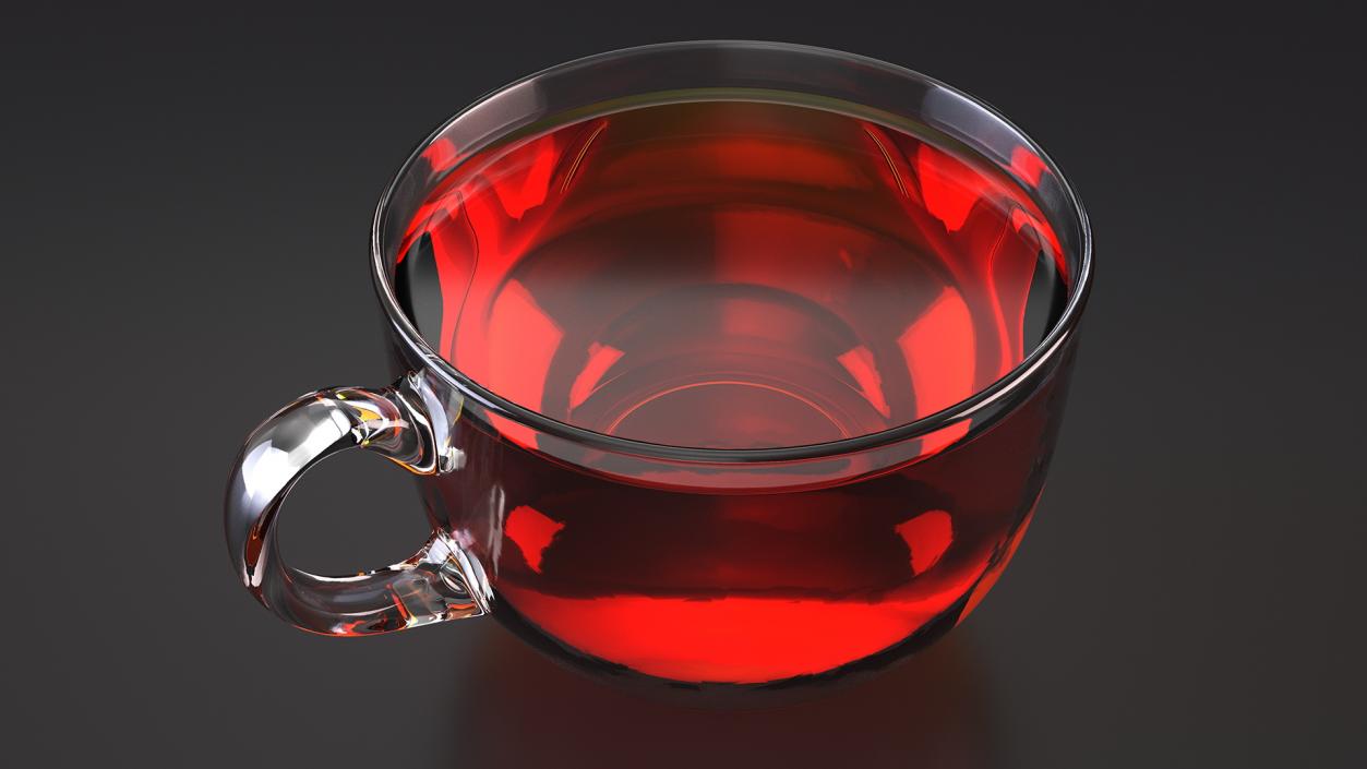 3D Full Glass Tea Cup model