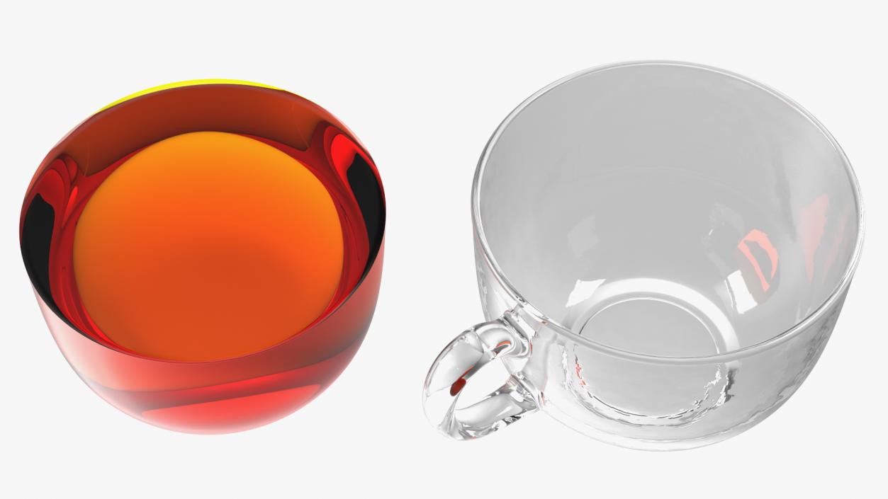 3D Full Glass Tea Cup model