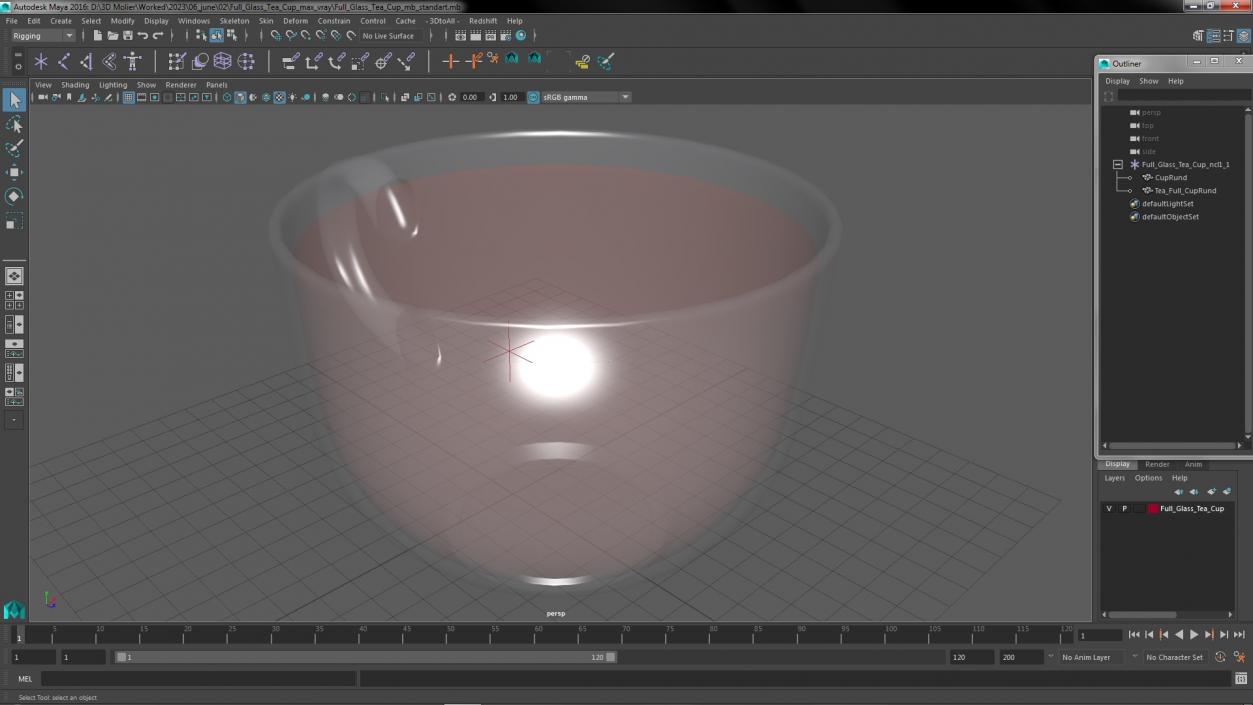 3D Full Glass Tea Cup model