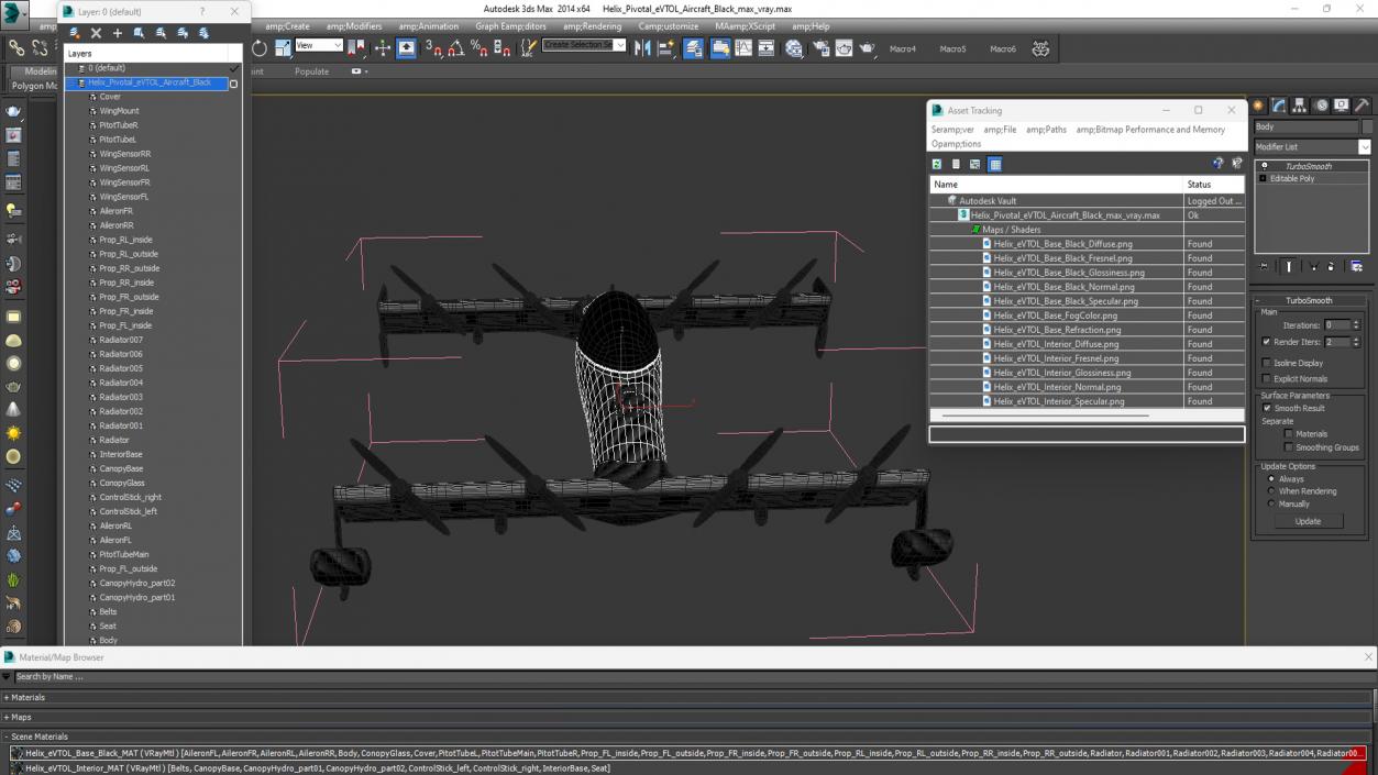 Helix Pivotal eVTOL Aircraft Black 3D model