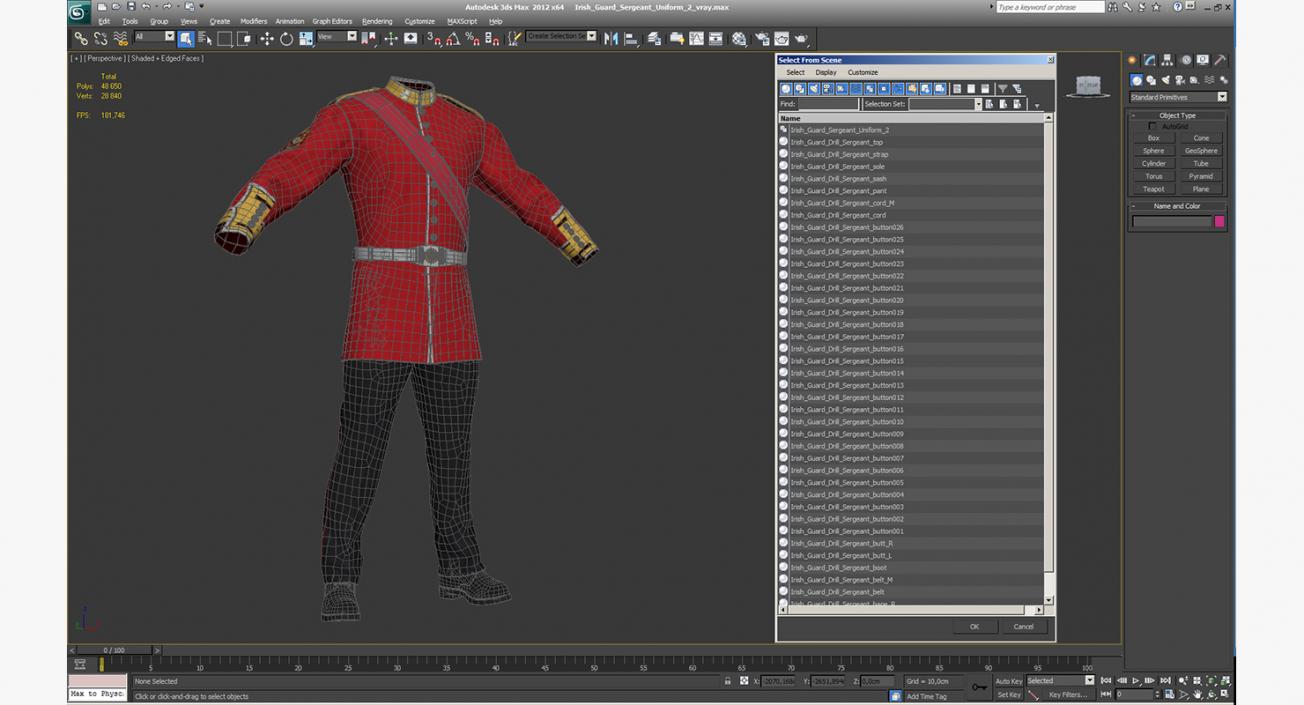 3D model Irish Guard Sergeant Uniform 2