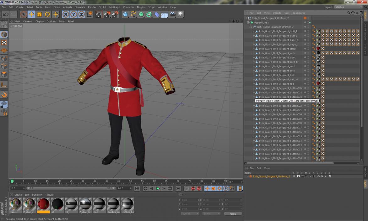 3D model Irish Guard Sergeant Uniform 2