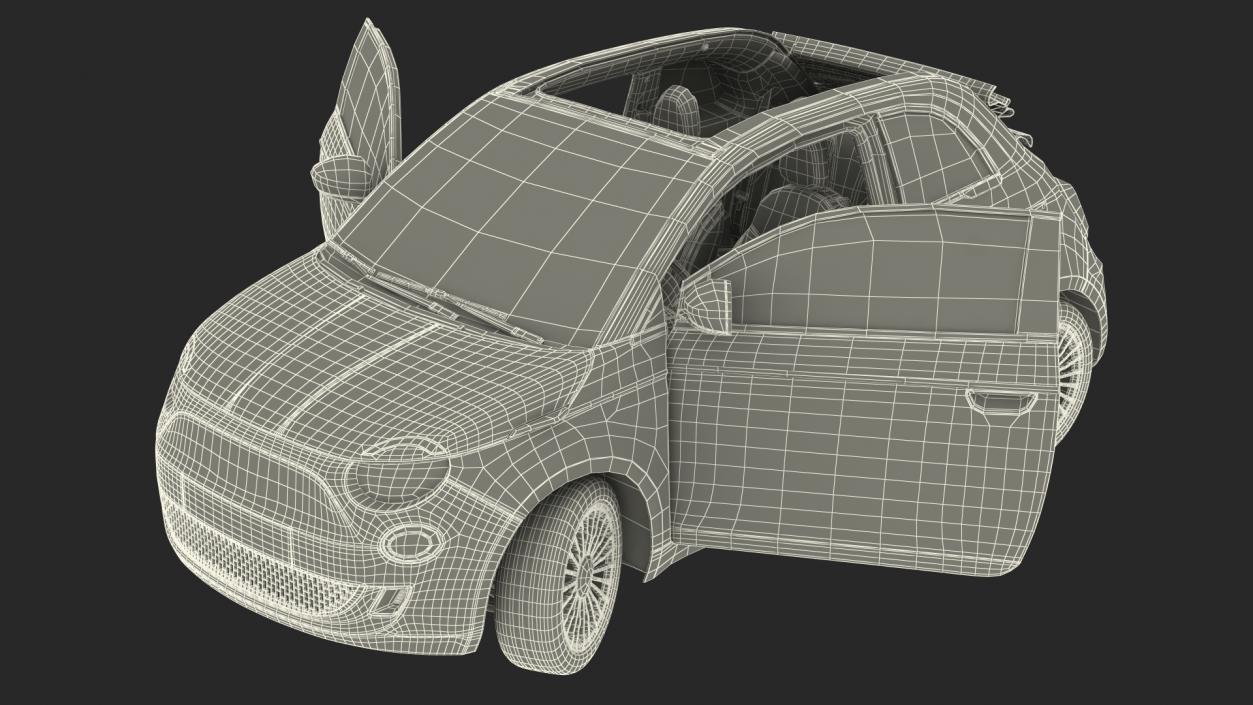 EV Cabriolet Rigged 3D model