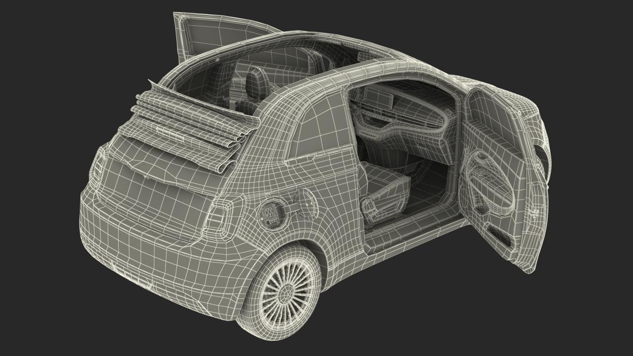 EV Cabriolet Rigged 3D model