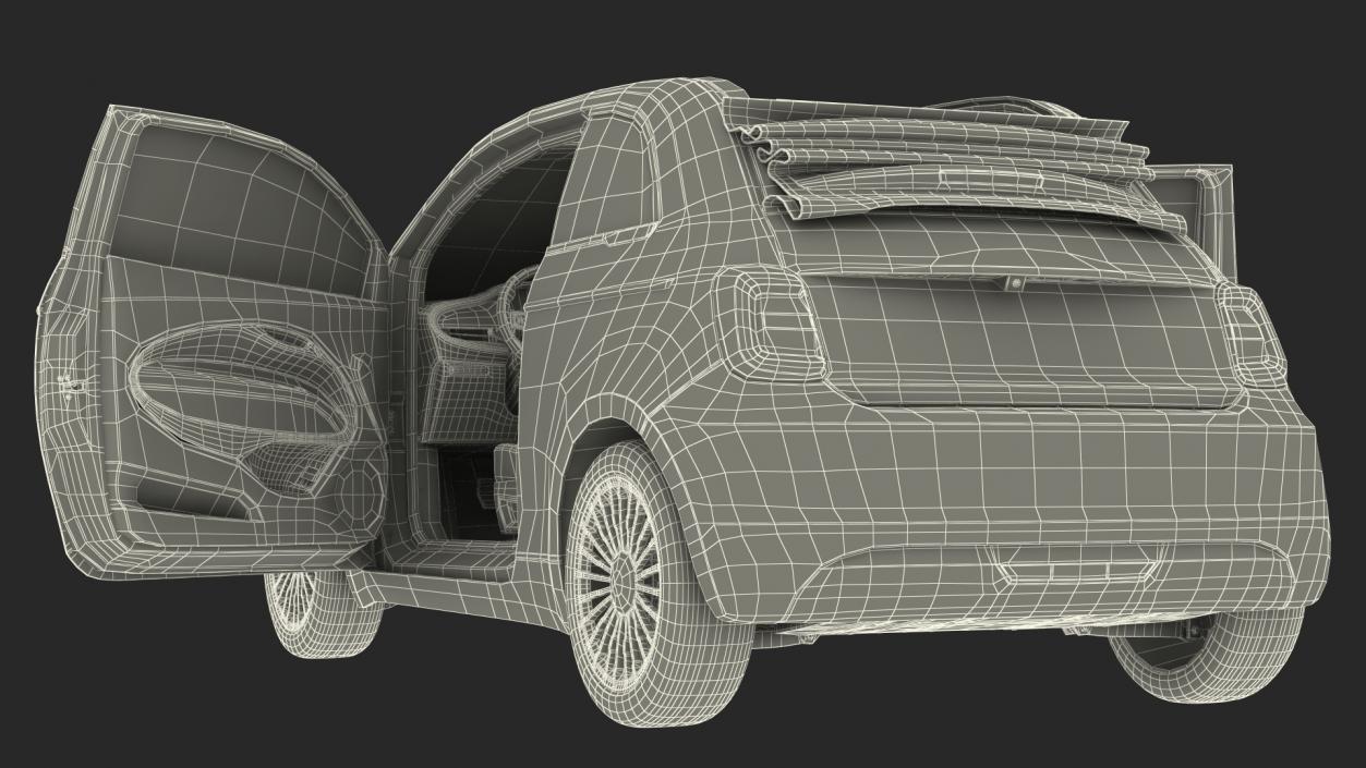 EV Cabriolet Rigged 3D model