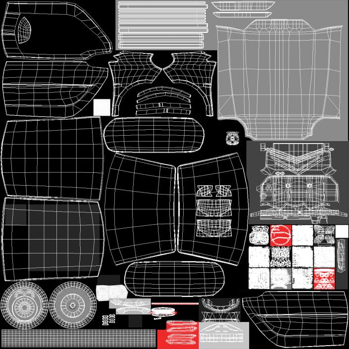 3D Electric Coupe Cabrio Rigged model